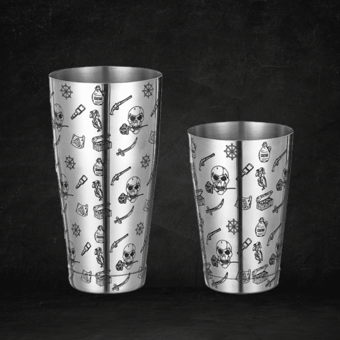 Tin-On-Tin Shaker Skull Silver - The Bartenders Corner